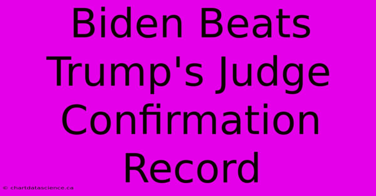 Biden Beats Trump's Judge Confirmation Record