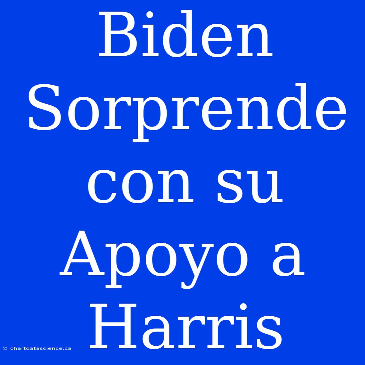 Biden Sorprende Con Su Apoyo A Harris