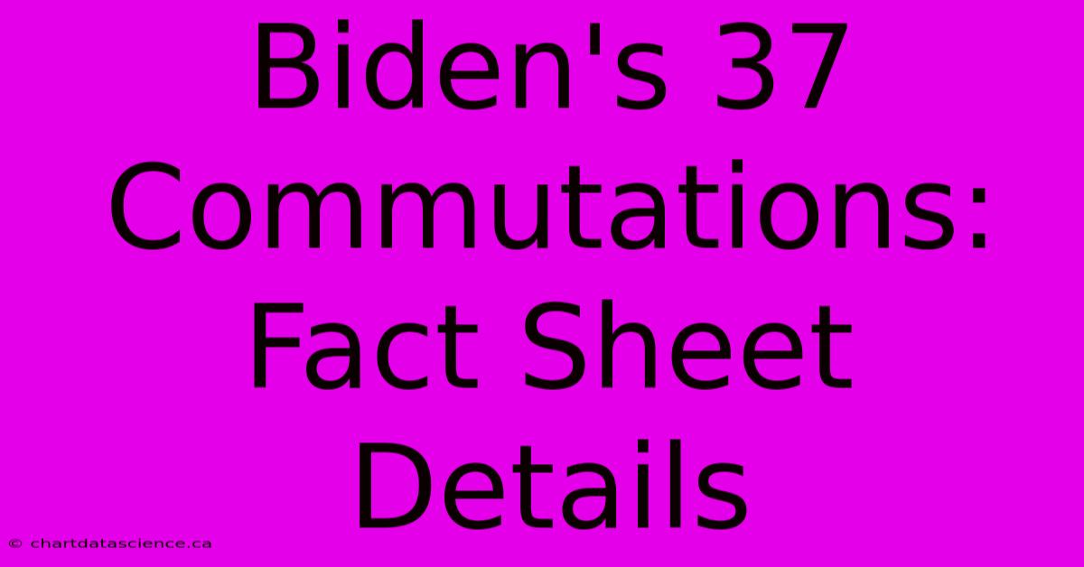 Biden's 37 Commutations: Fact Sheet Details