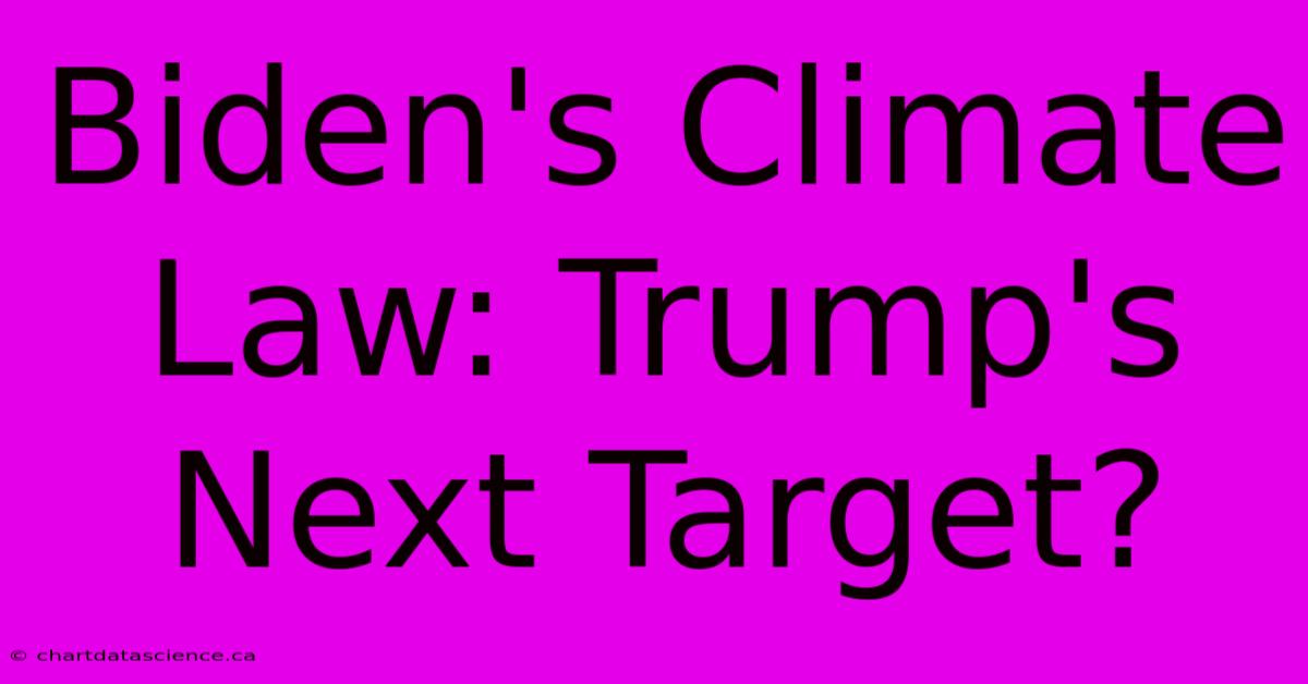 Biden's Climate Law: Trump's Next Target?