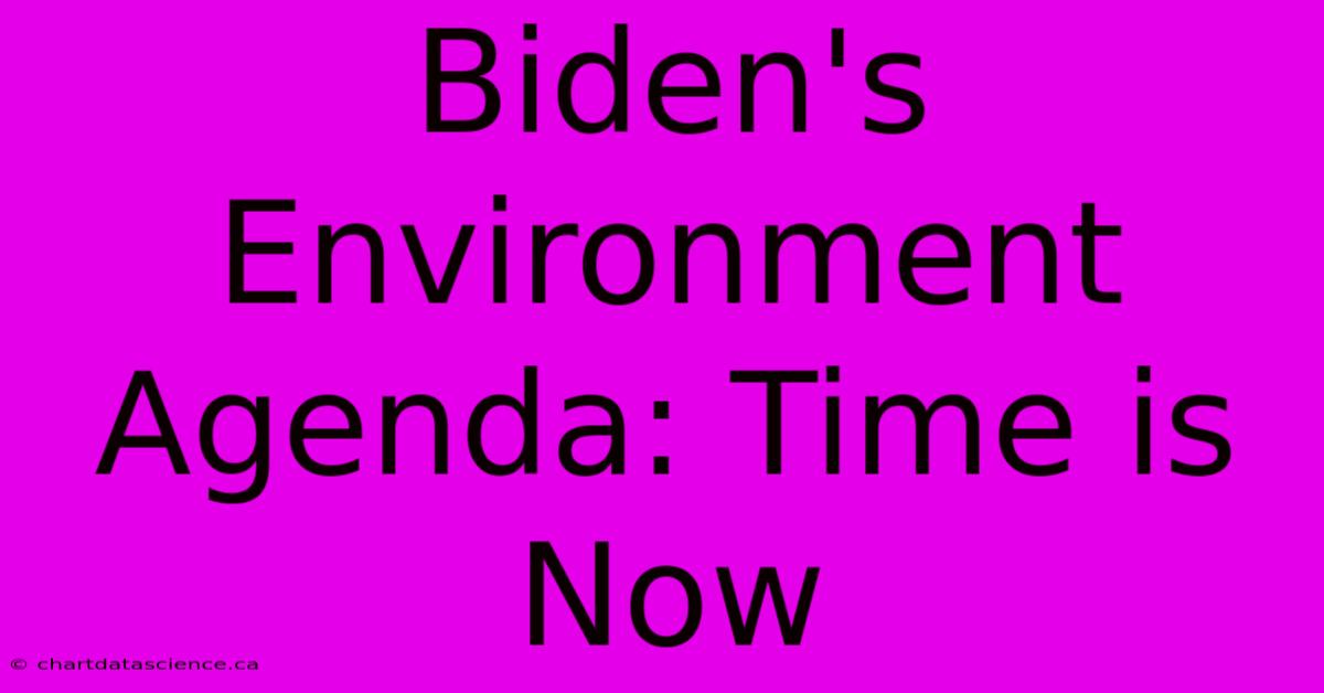 Biden's Environment Agenda: Time Is Now