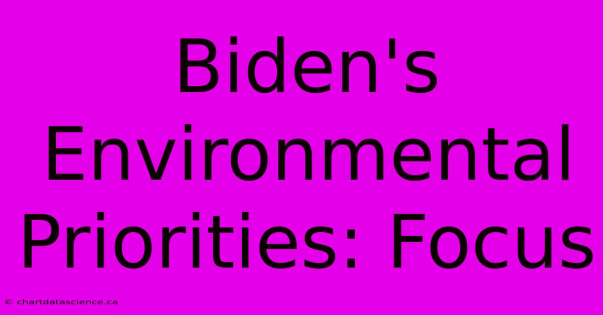 Biden's Environmental Priorities: Focus