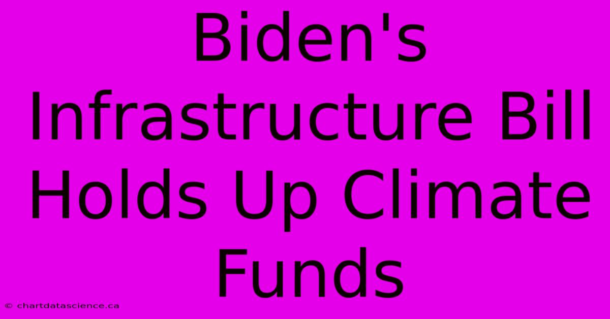 Biden's Infrastructure Bill Holds Up Climate Funds