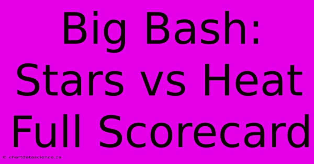 Big Bash: Stars Vs Heat Full Scorecard