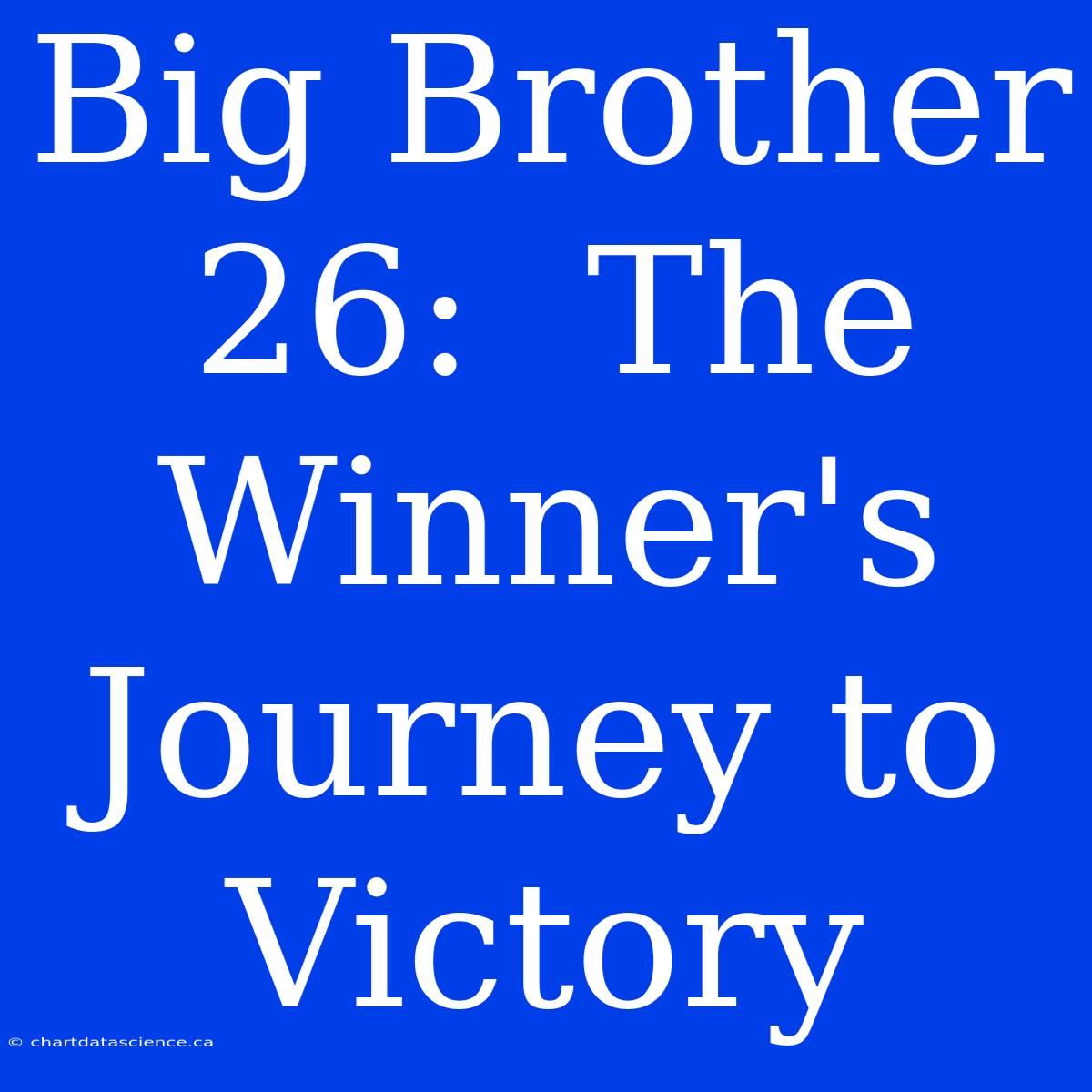 Big Brother 26:  The Winner's Journey To Victory