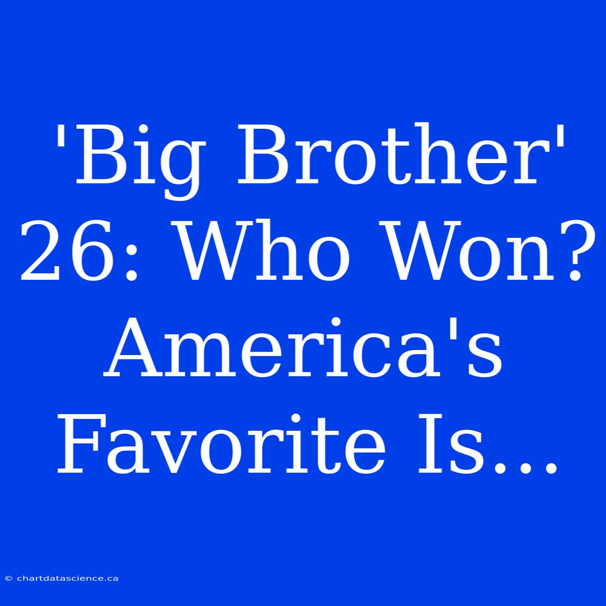 'Big Brother' 26: Who Won? America's Favorite Is...