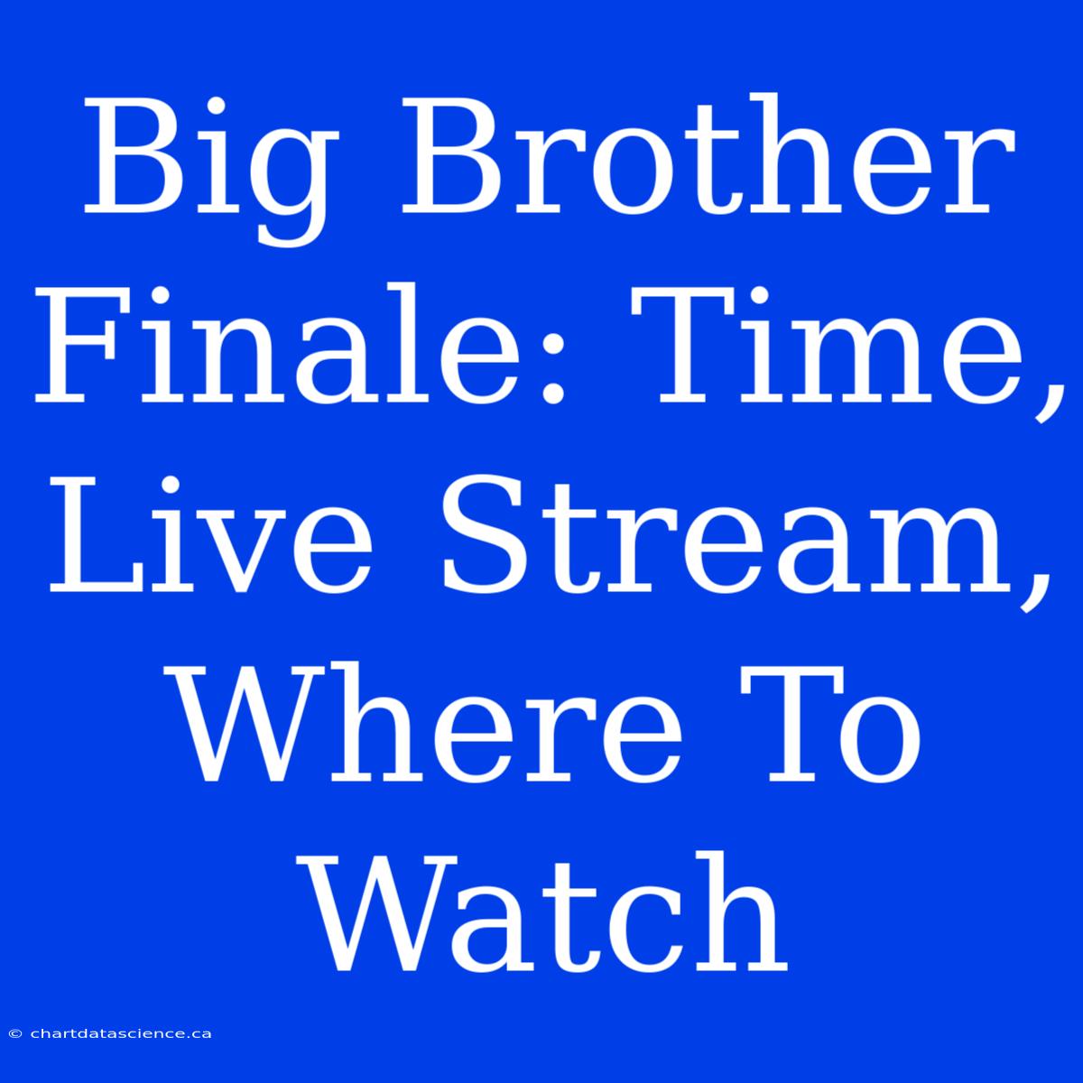 Big Brother Finale: Time, Live Stream, Where To Watch