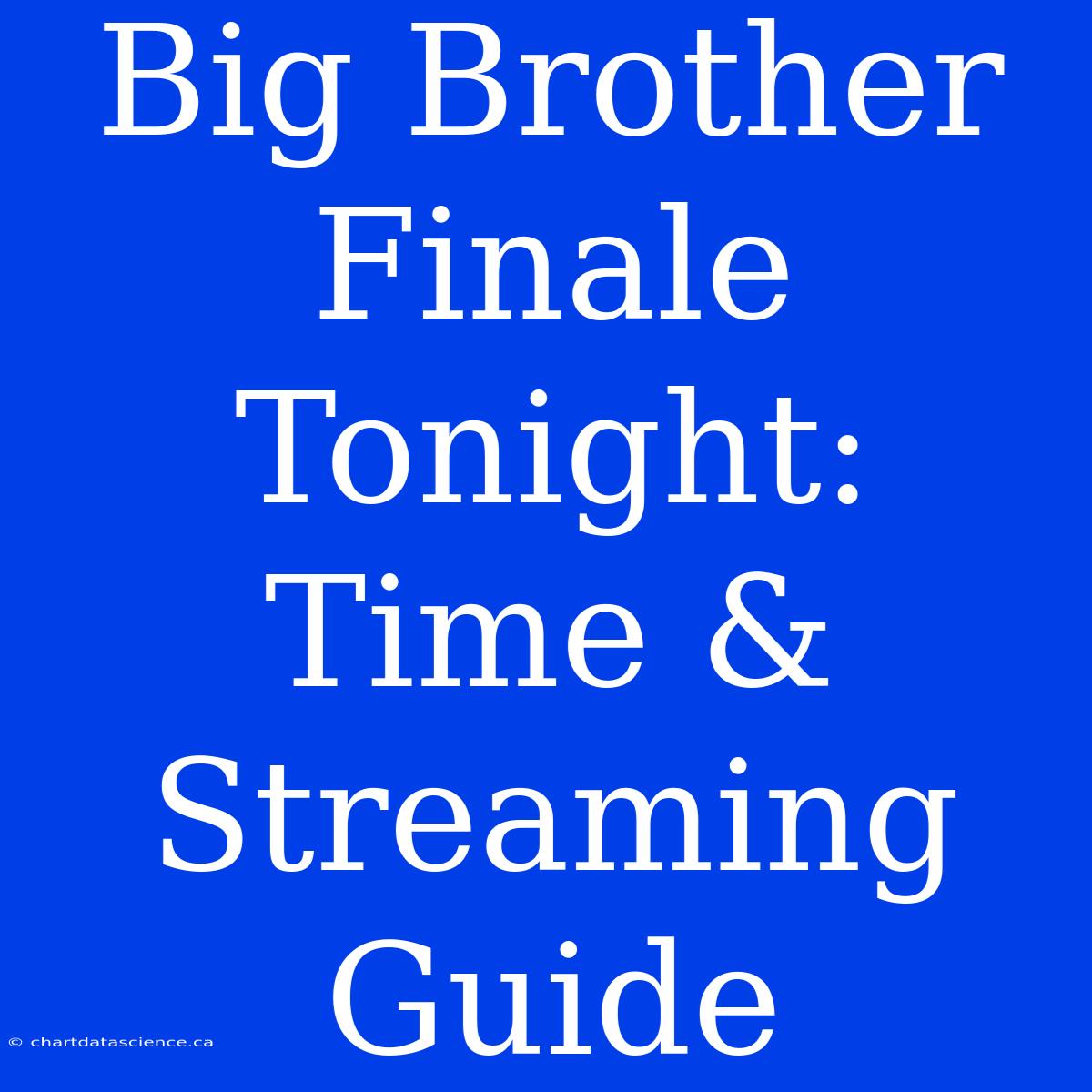 Big Brother Finale Tonight: Time & Streaming Guide