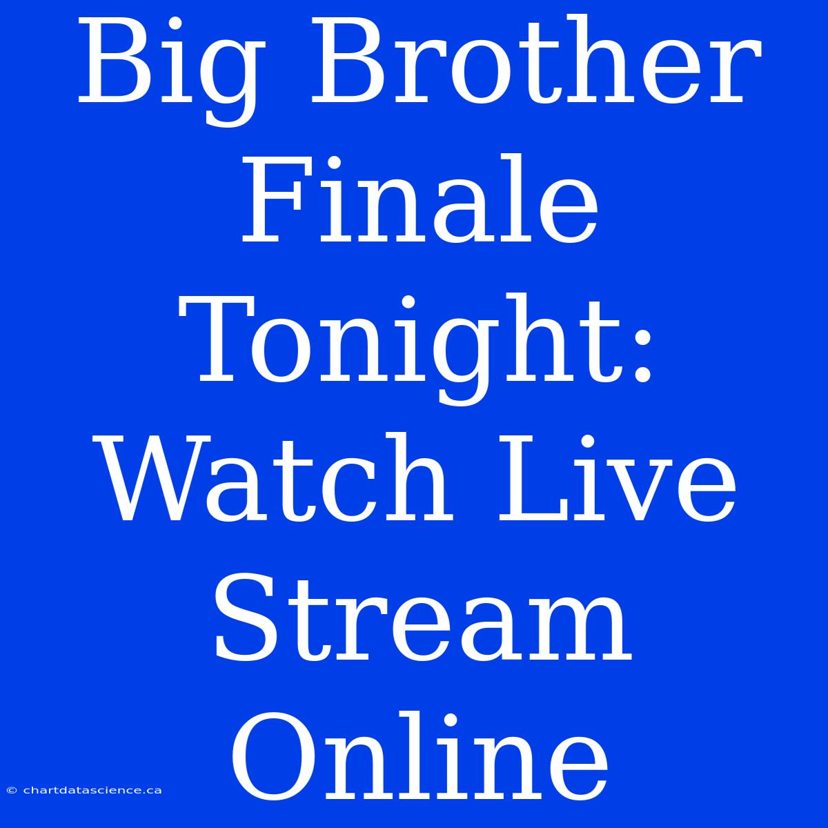 Big Brother Finale Tonight: Watch Live Stream Online