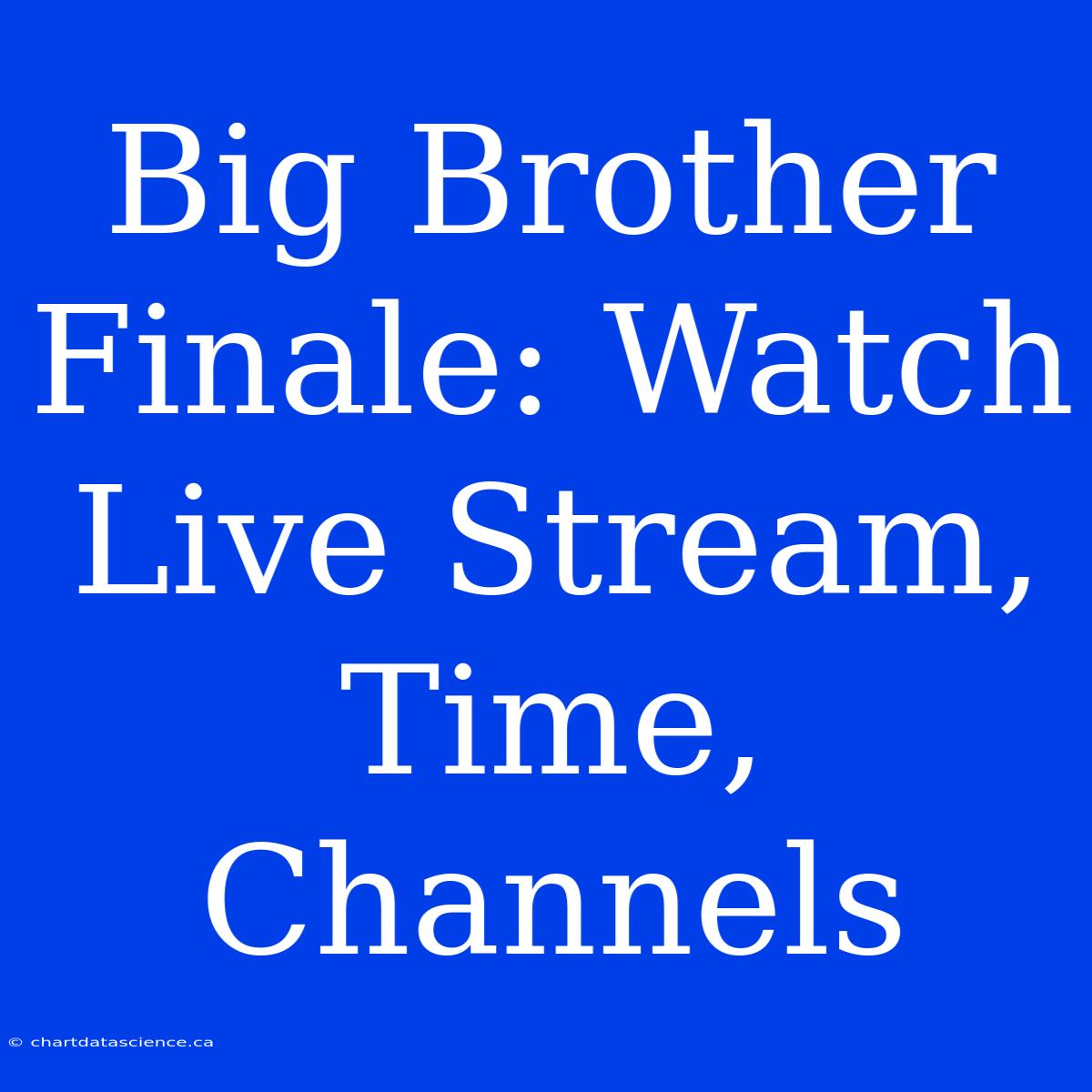 Big Brother Finale: Watch Live Stream, Time, Channels