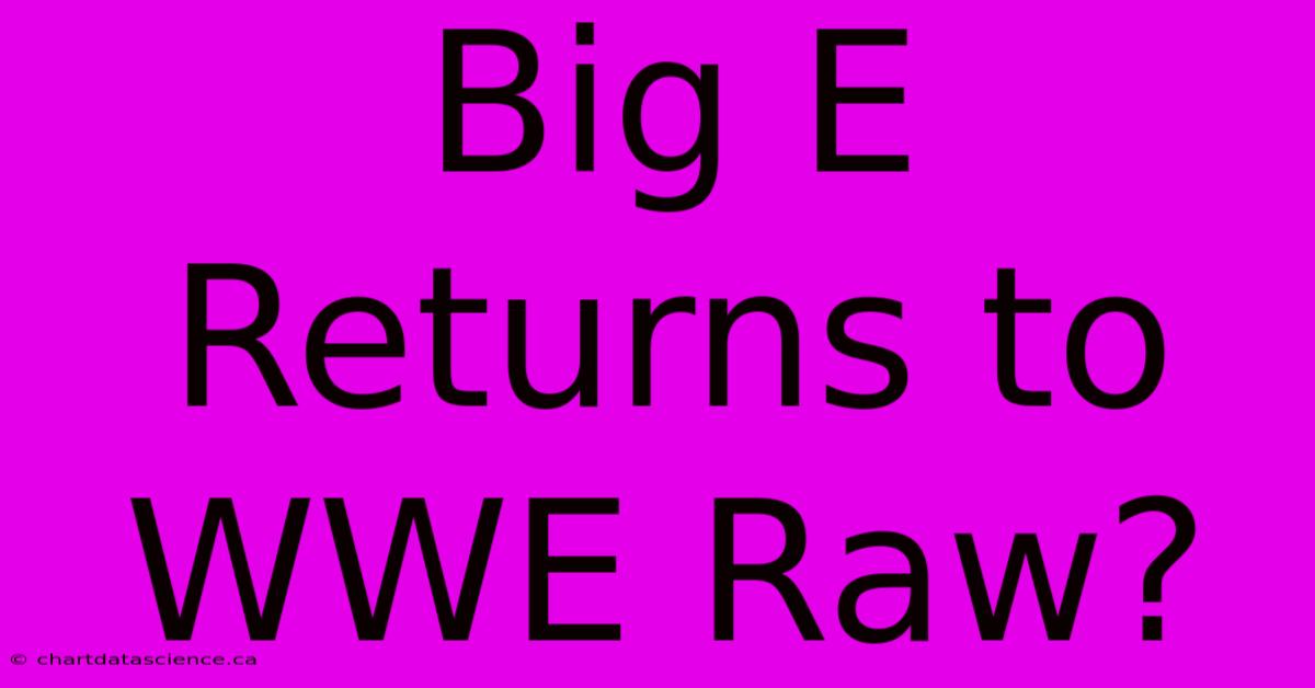 Big E Returns To WWE Raw?