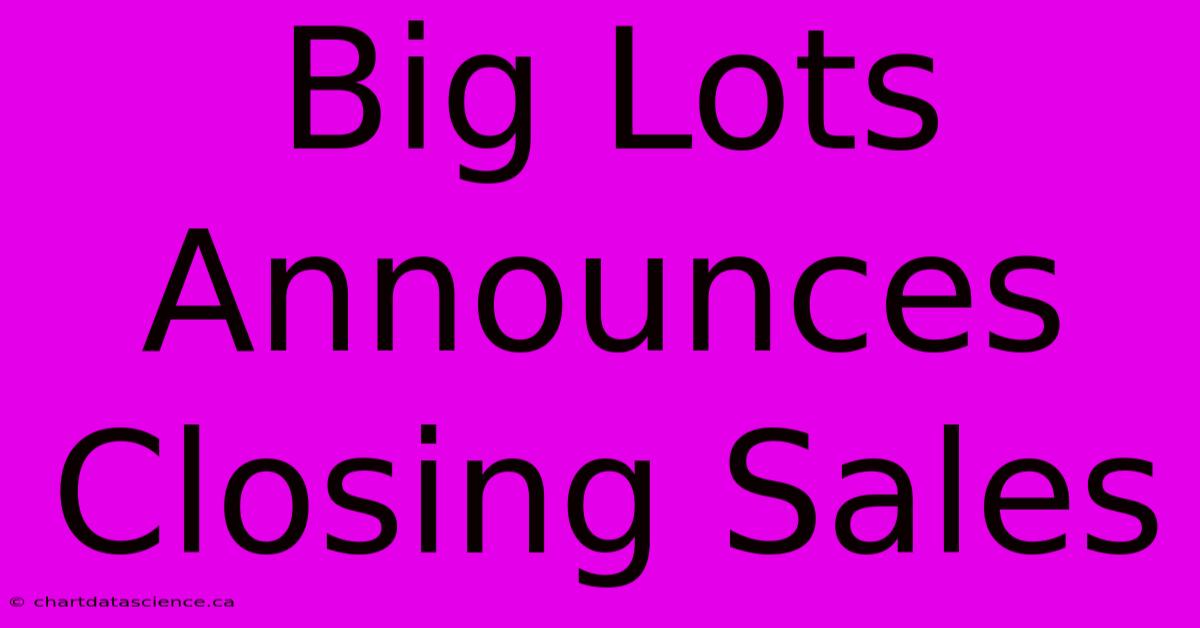 Big Lots Announces Closing Sales