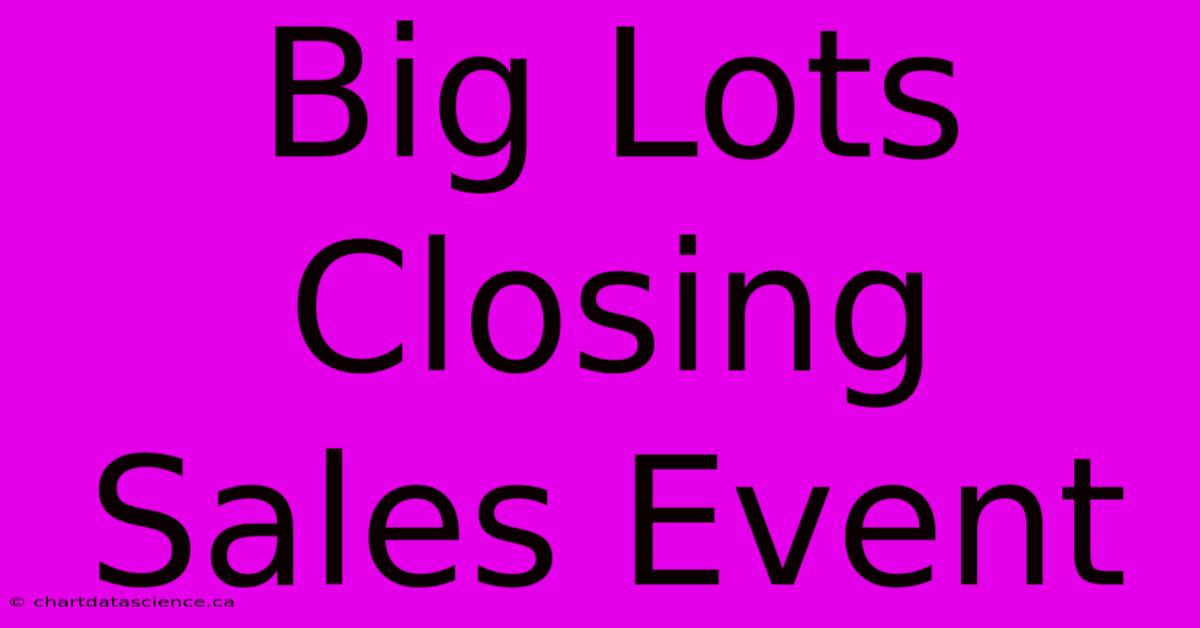 Big Lots Closing Sales Event