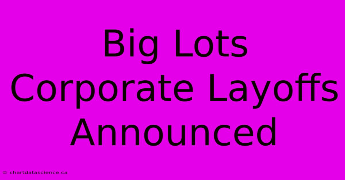 Big Lots Corporate Layoffs Announced