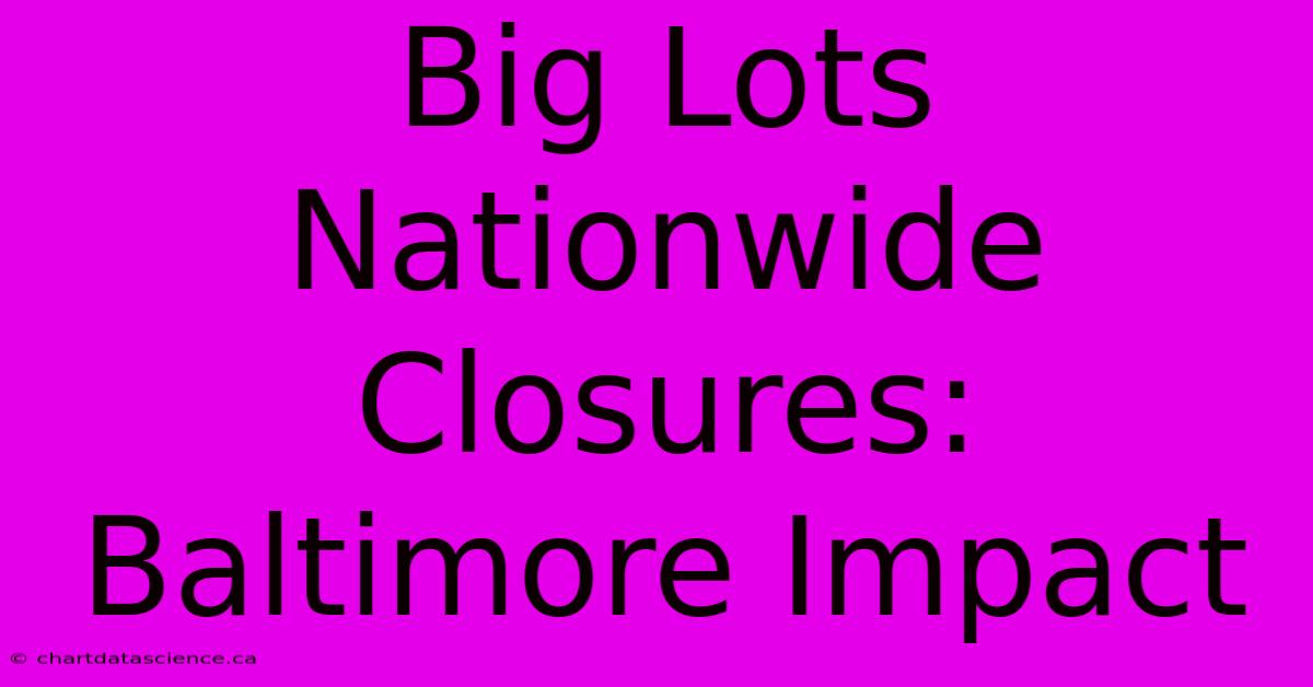 Big Lots Nationwide Closures: Baltimore Impact