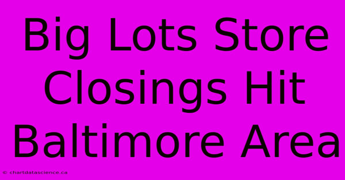 Big Lots Store Closings Hit Baltimore Area