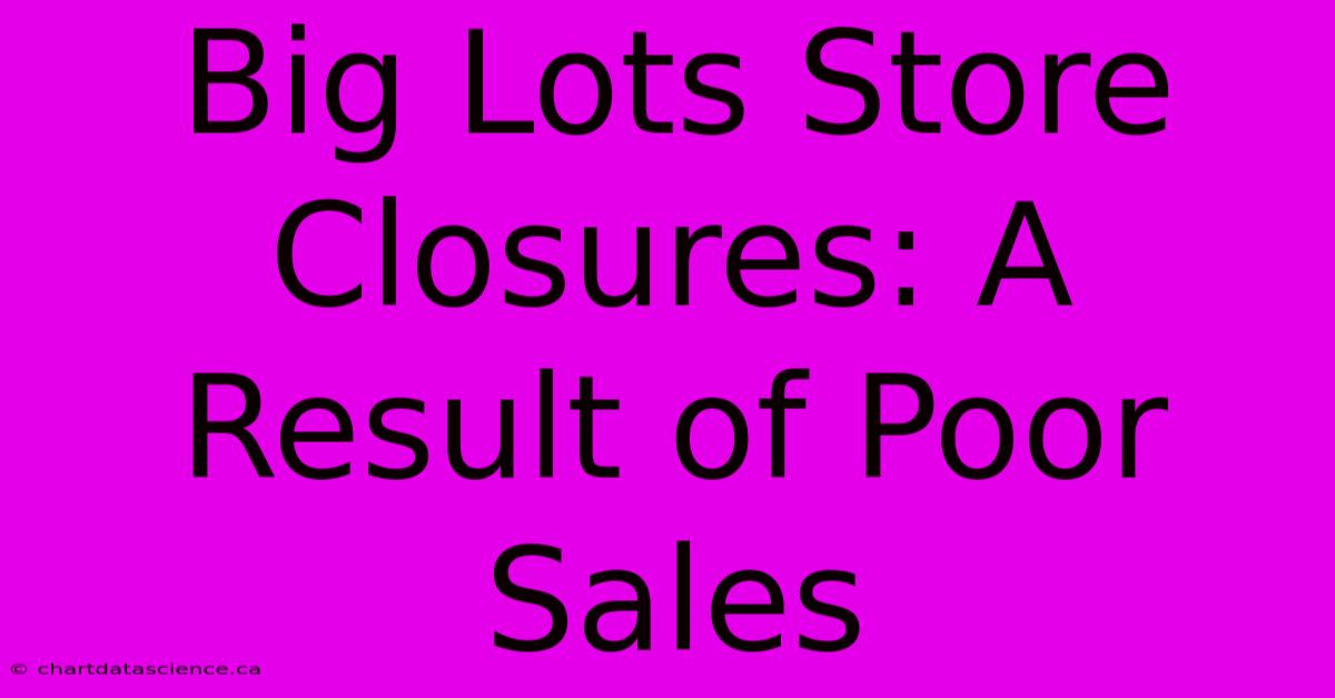 Big Lots Store Closures: A Result Of Poor Sales