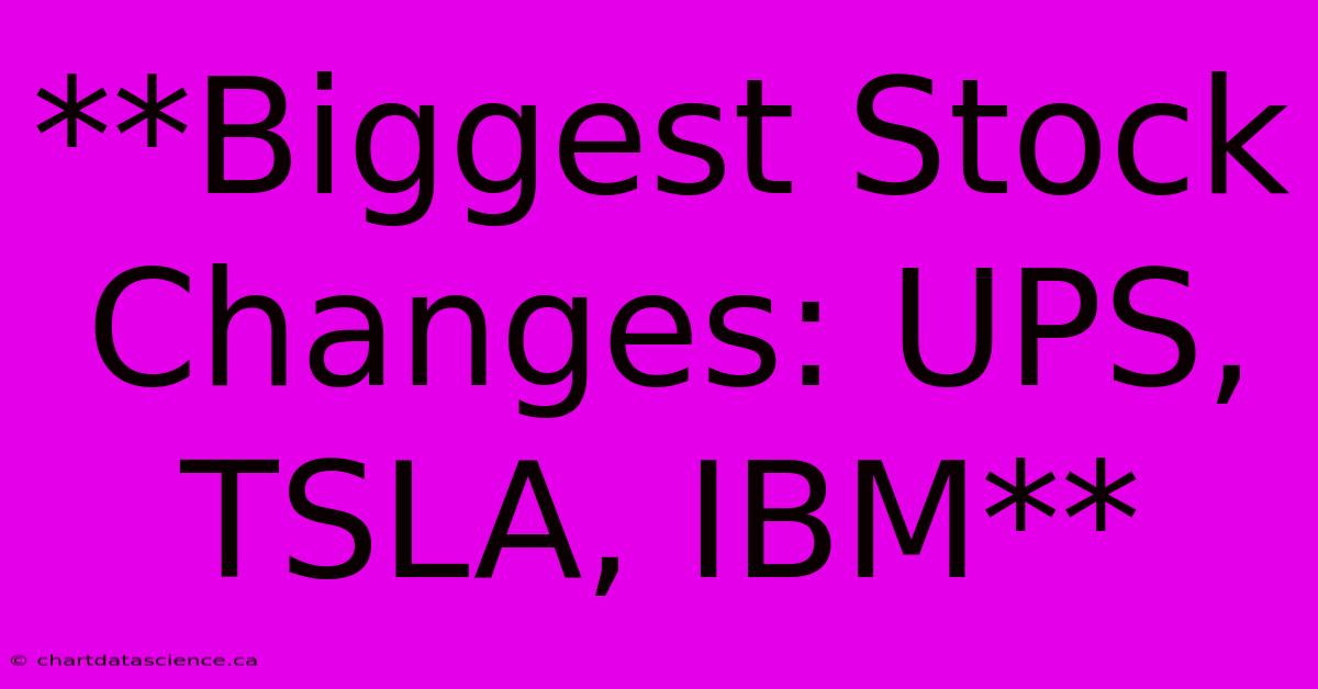 **Biggest Stock Changes: UPS, TSLA, IBM**