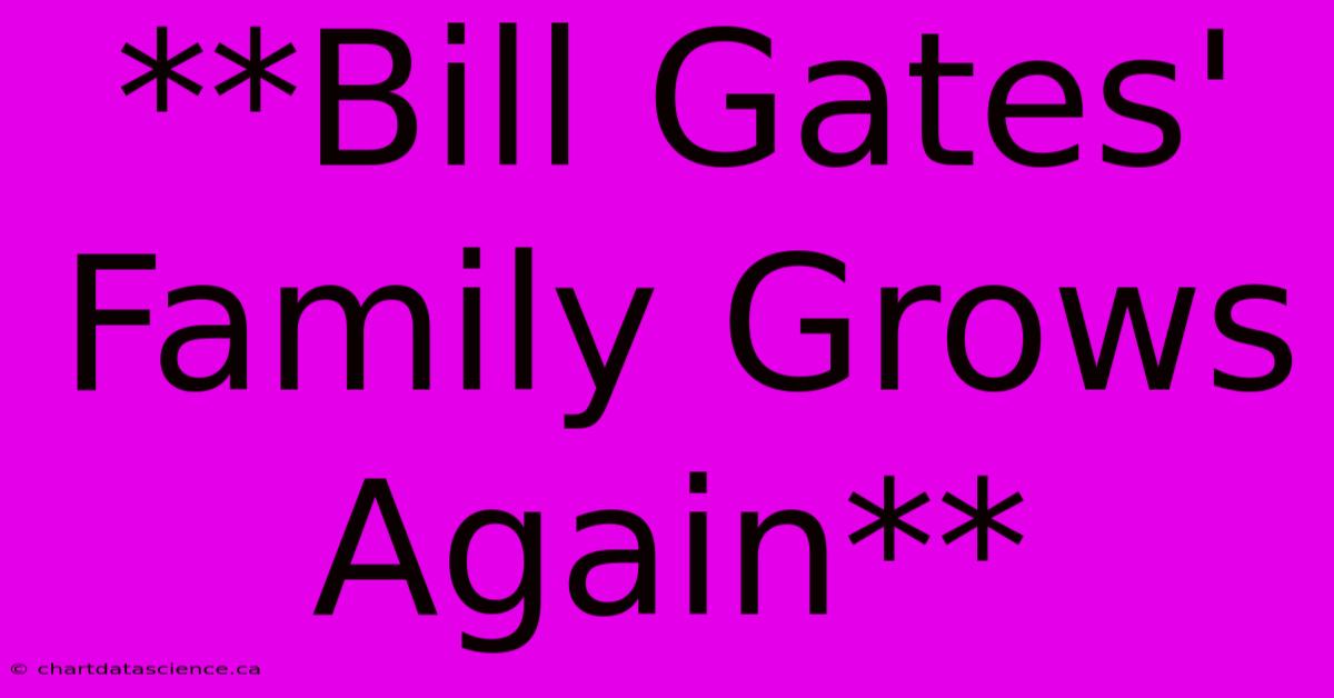 **Bill Gates' Family Grows Again**