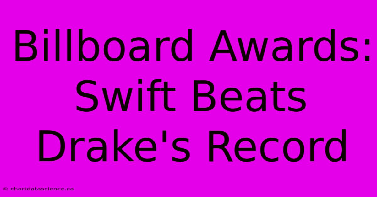 Billboard Awards: Swift Beats Drake's Record