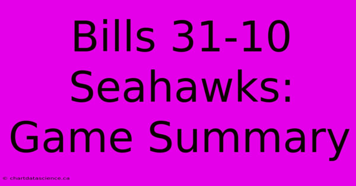 Bills 31-10 Seahawks: Game Summary