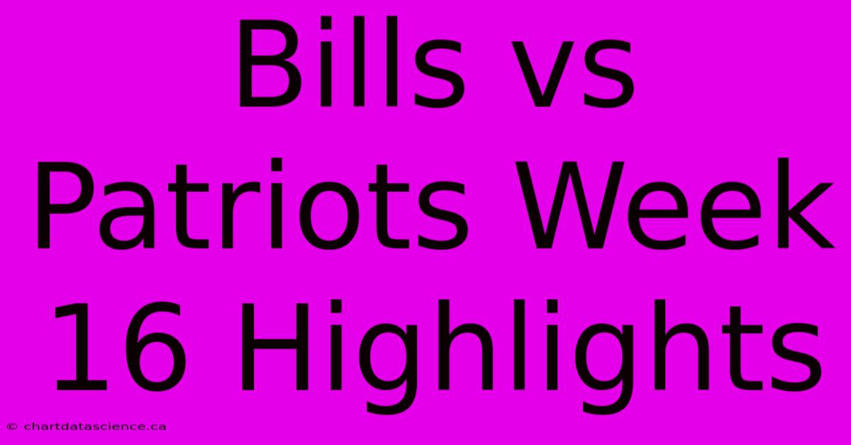 Bills Vs Patriots Week 16 Highlights