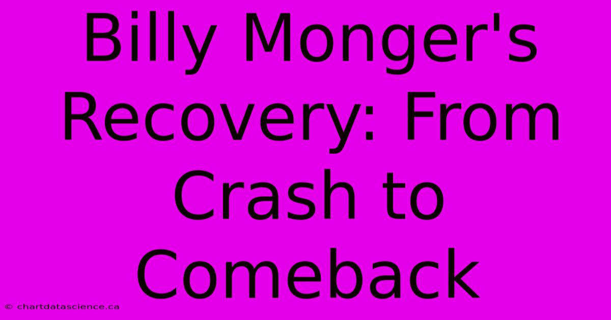 Billy Monger's Recovery: From Crash To Comeback