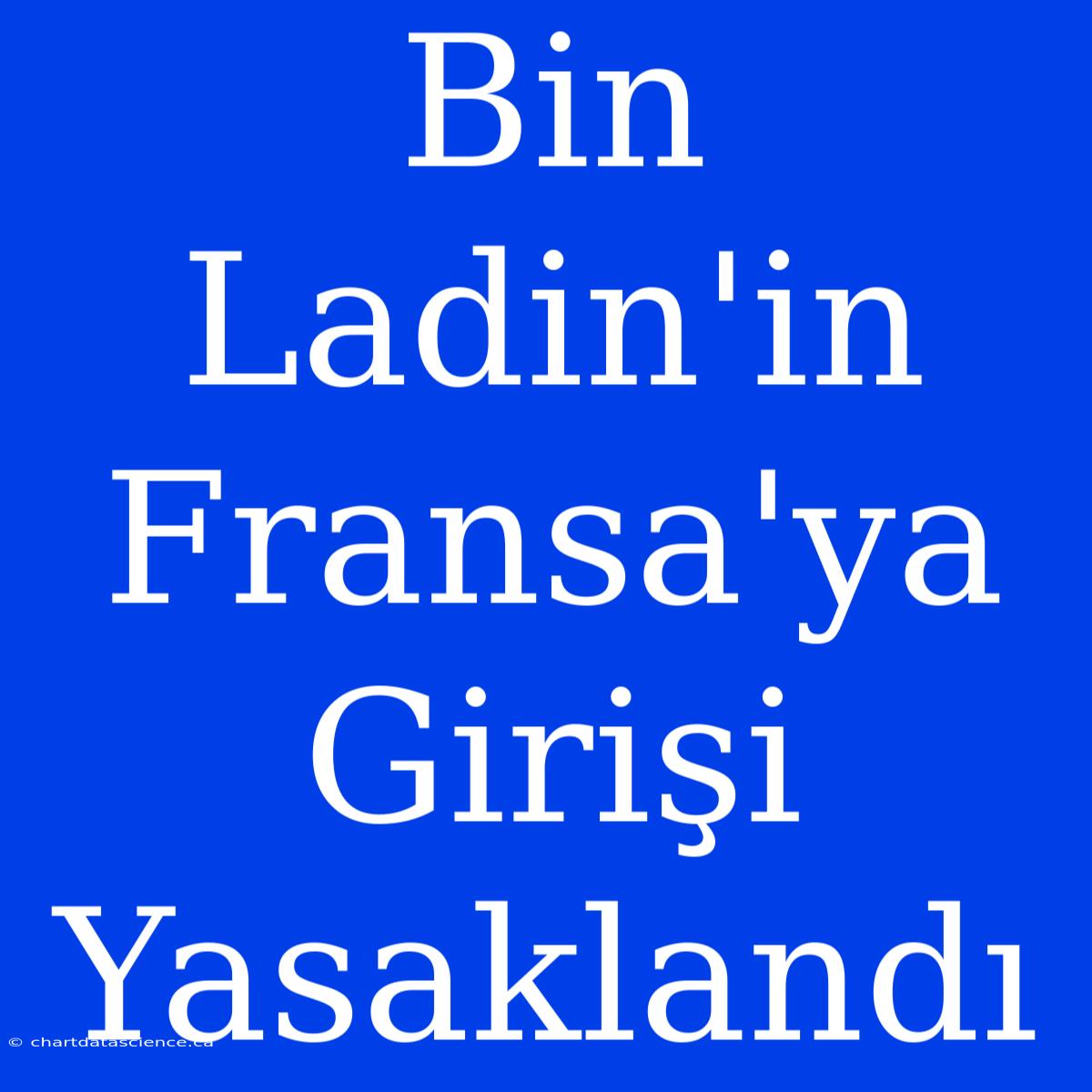 Bin Ladin'in Fransa'ya Girişi Yasaklandı