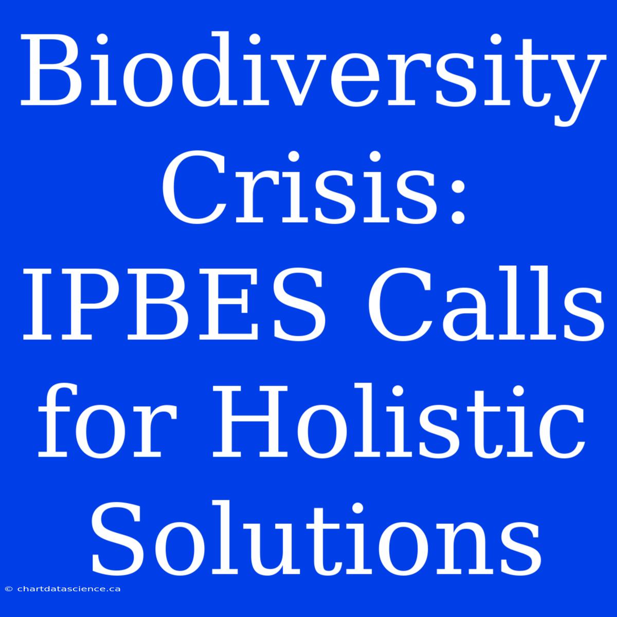 Biodiversity Crisis: IPBES Calls For Holistic Solutions