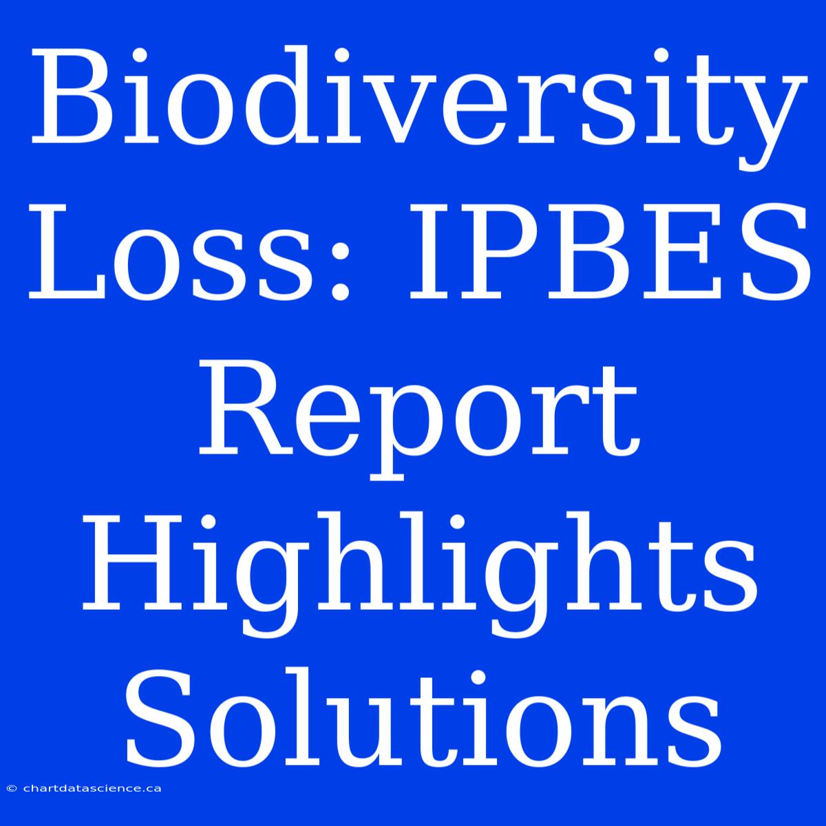 Biodiversity Loss: IPBES Report Highlights Solutions