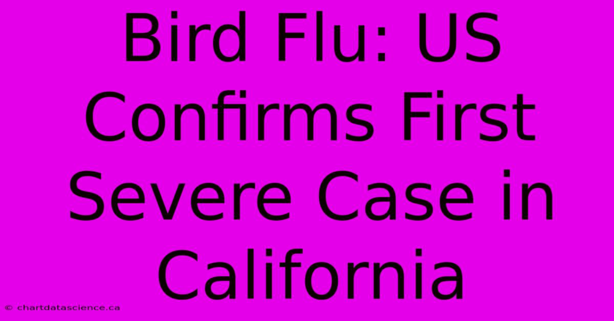 Bird Flu: US Confirms First Severe Case In California