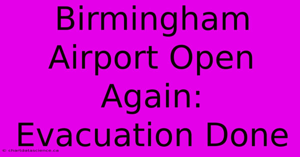 Birmingham Airport Open Again: Evacuation Done 