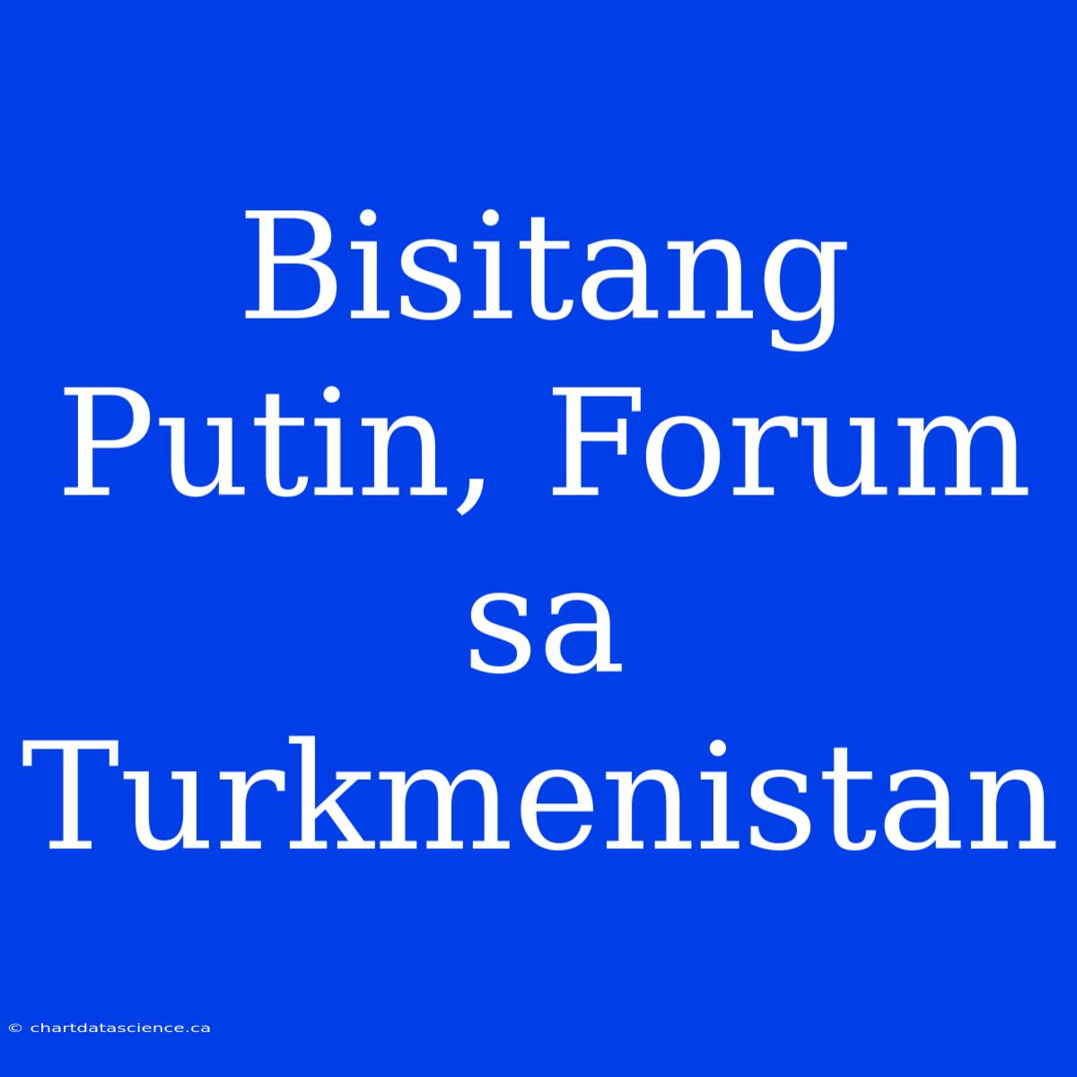 Bisitang Putin, Forum Sa Turkmenistan