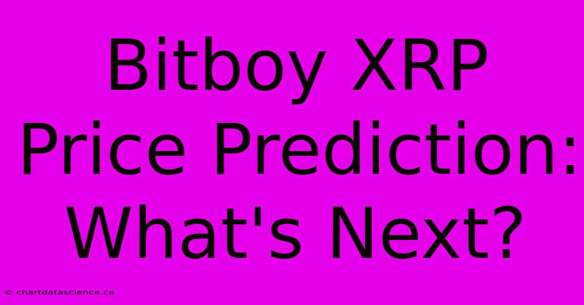 Bitboy XRP Price Prediction: What's Next?