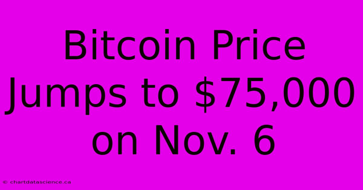 Bitcoin Price Jumps To $75,000 On Nov. 6