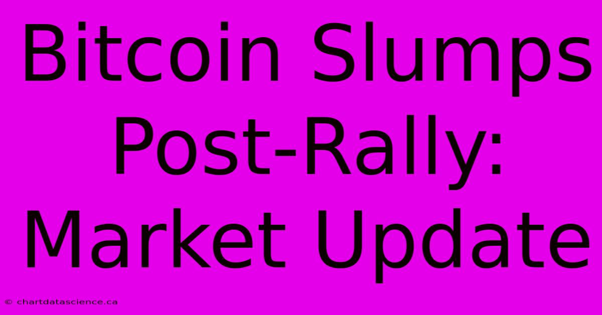 Bitcoin Slumps Post-Rally: Market Update