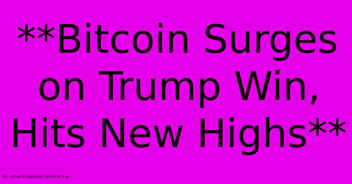 **Bitcoin Surges On Trump Win, Hits New Highs**