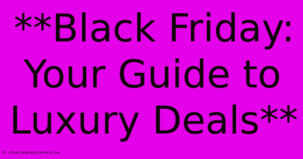 **Black Friday: Your Guide To Luxury Deals** 