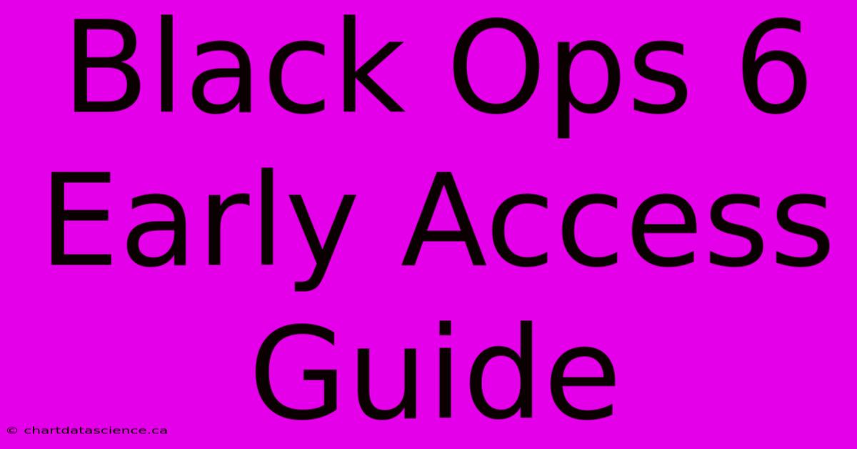 Black Ops 6 Early Access Guide