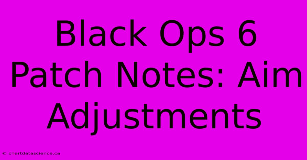 Black Ops 6 Patch Notes: Aim Adjustments 