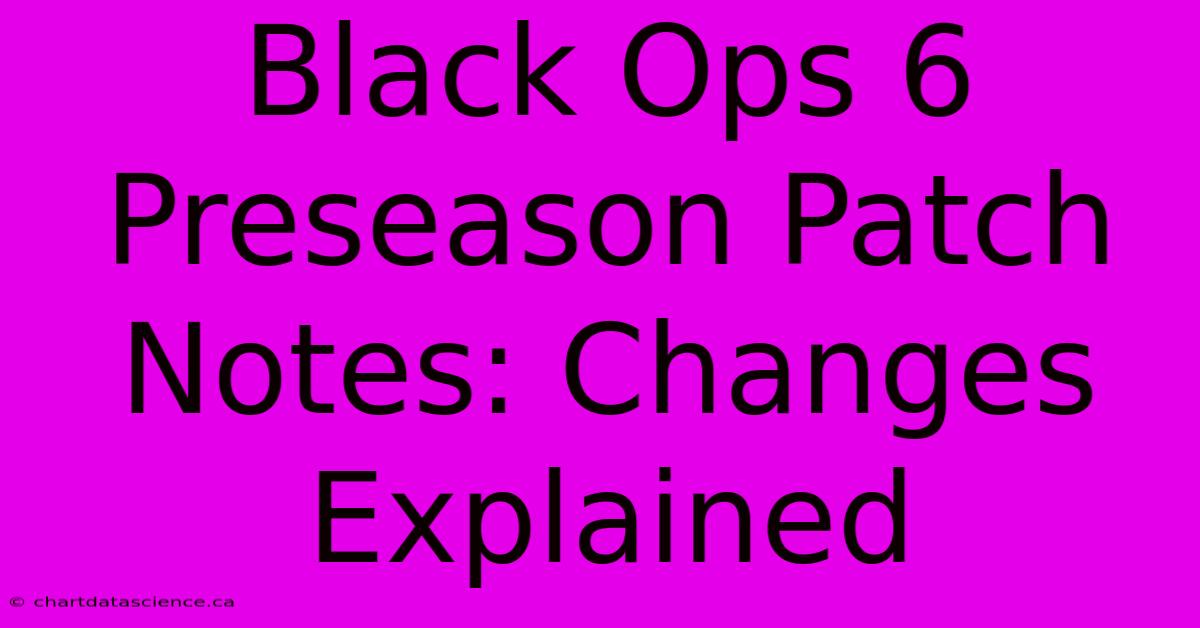 Black Ops 6 Preseason Patch Notes: Changes Explained 