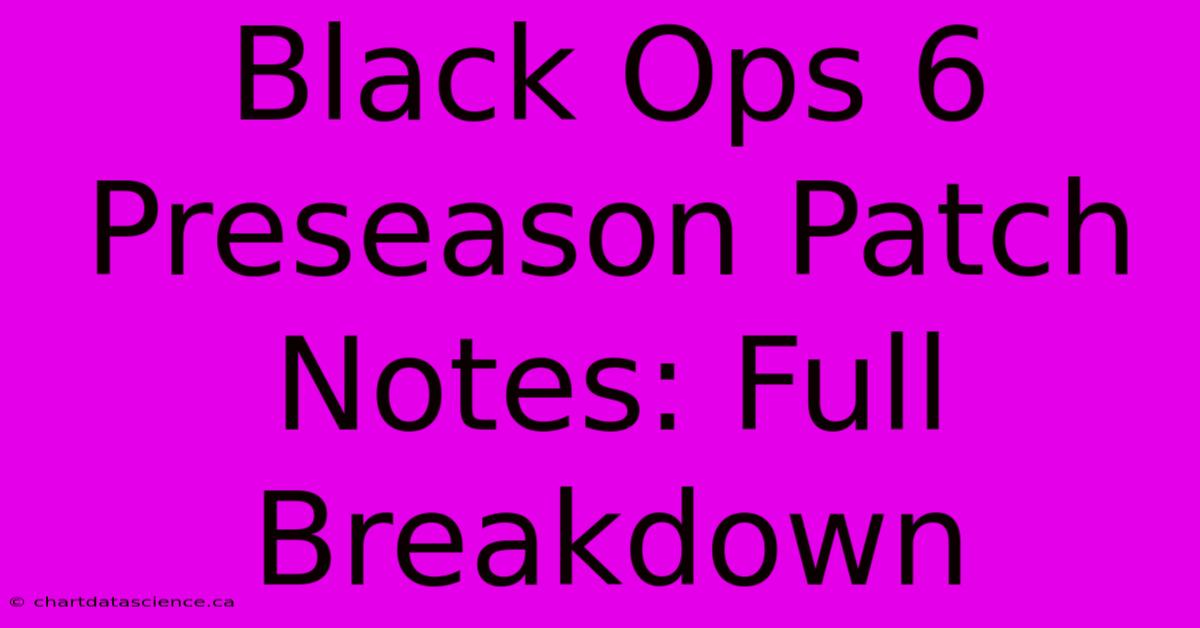 Black Ops 6 Preseason Patch Notes: Full Breakdown