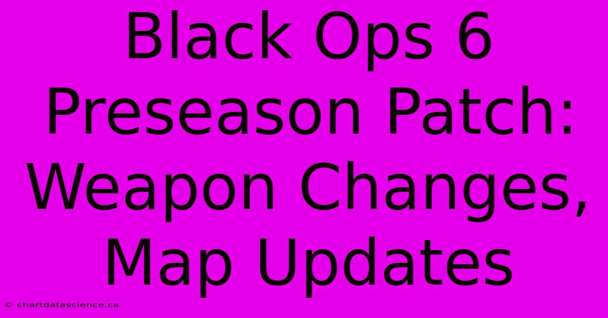 Black Ops 6 Preseason Patch: Weapon Changes, Map Updates 