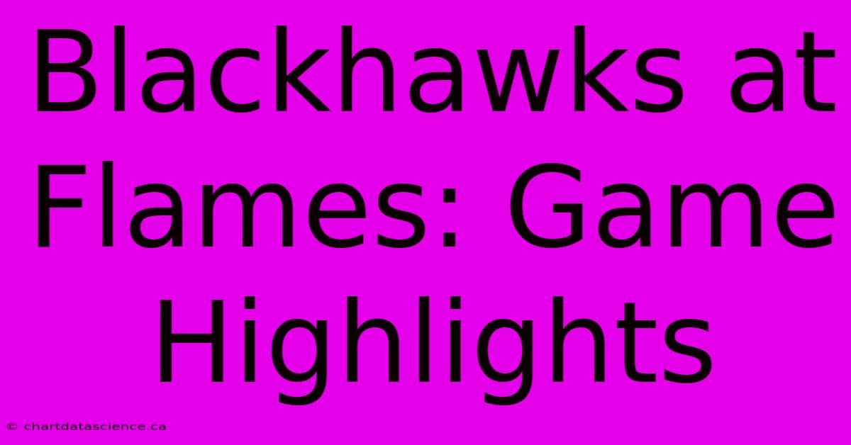 Blackhawks At Flames: Game Highlights