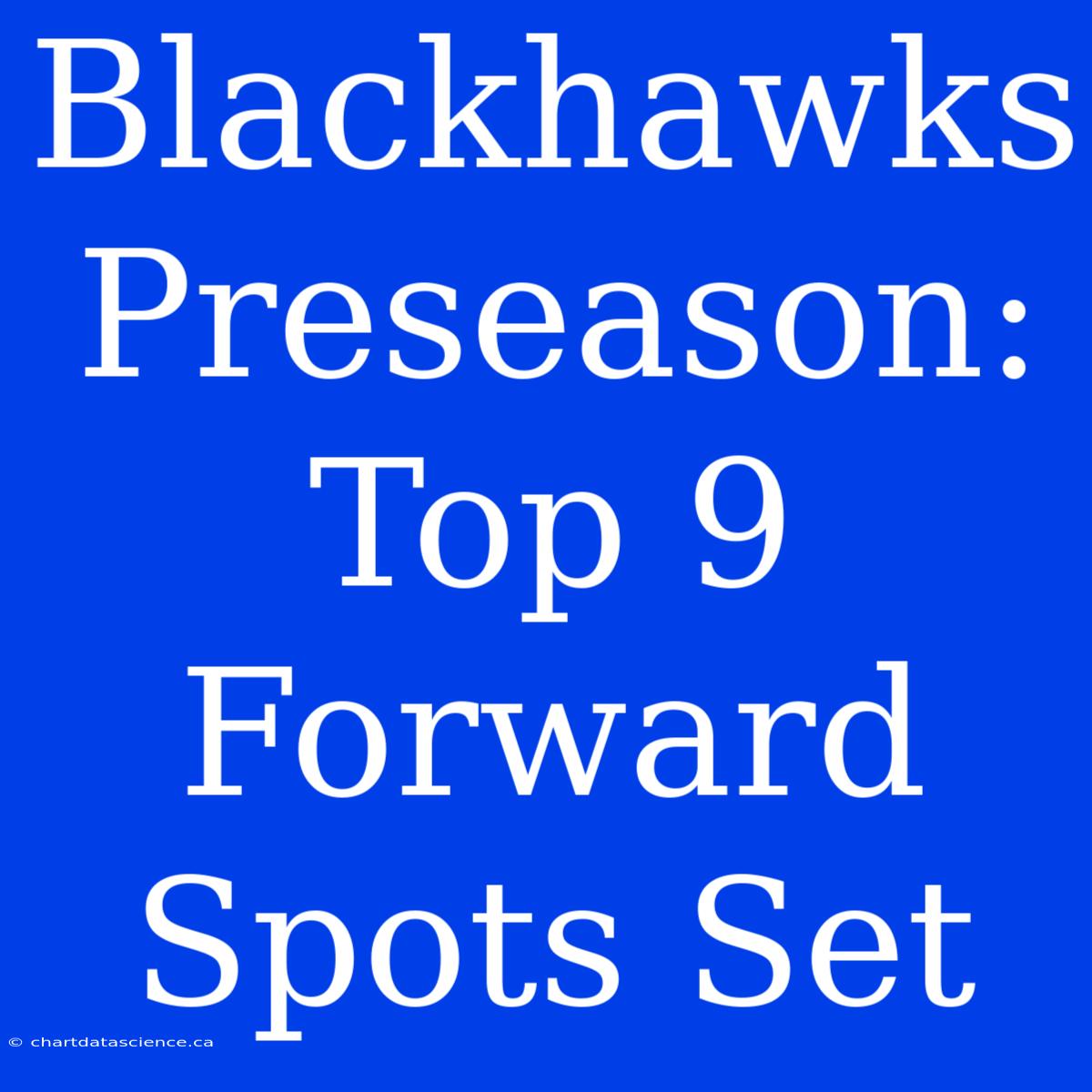 Blackhawks Preseason: Top 9 Forward Spots Set