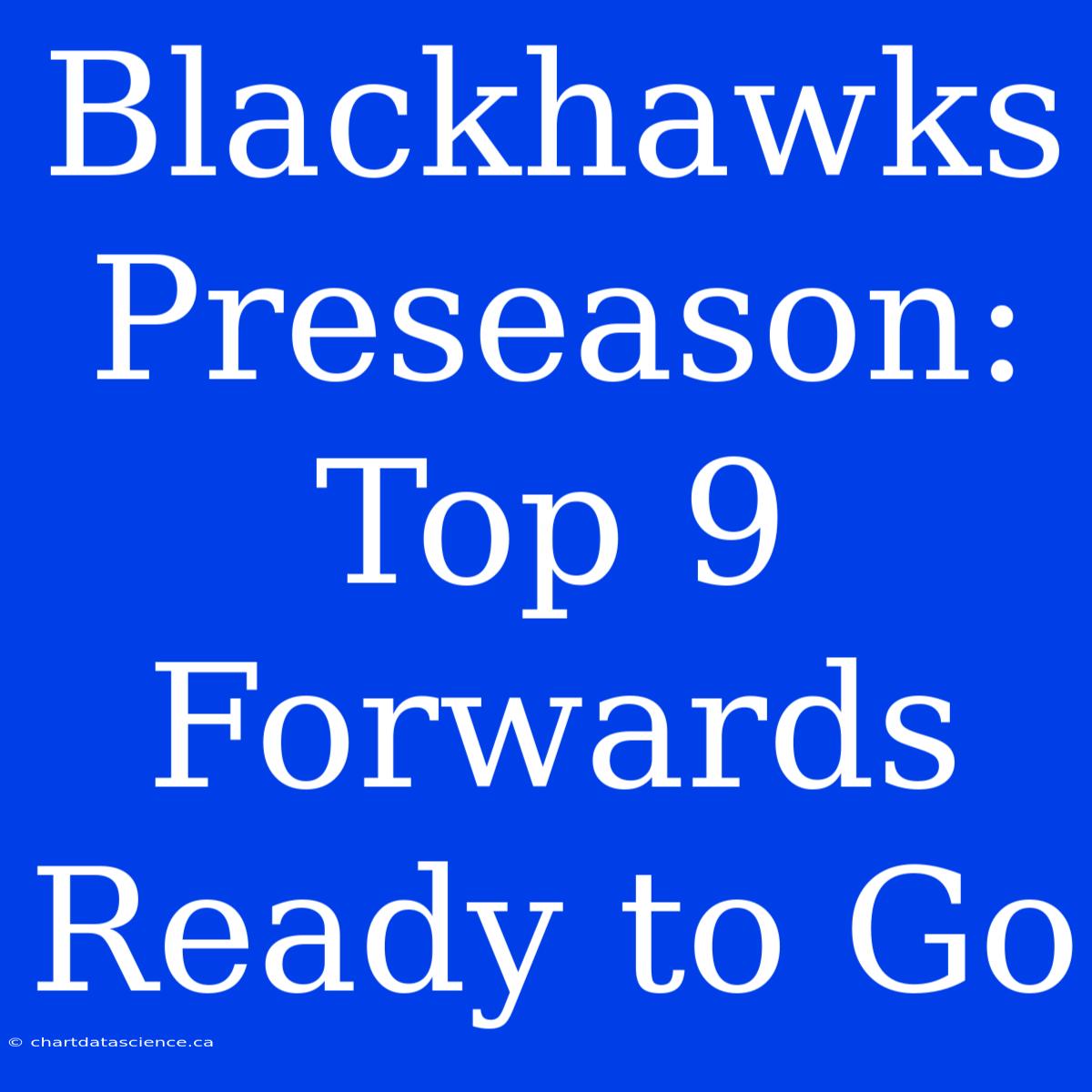 Blackhawks Preseason: Top 9 Forwards Ready To Go