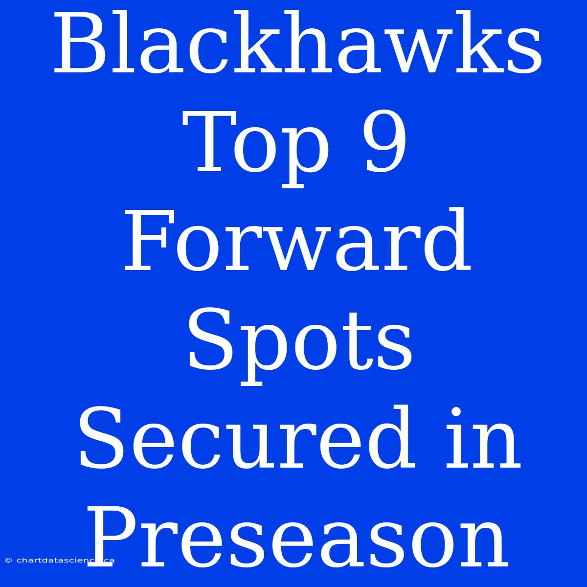 Blackhawks Top 9 Forward Spots Secured In Preseason