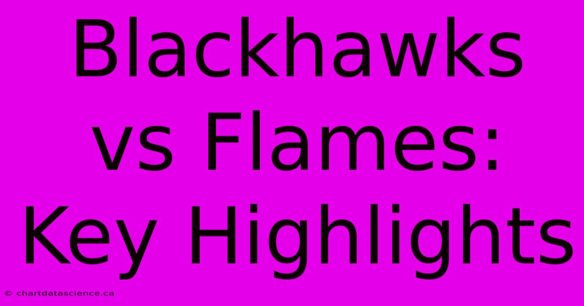 Blackhawks Vs Flames: Key Highlights