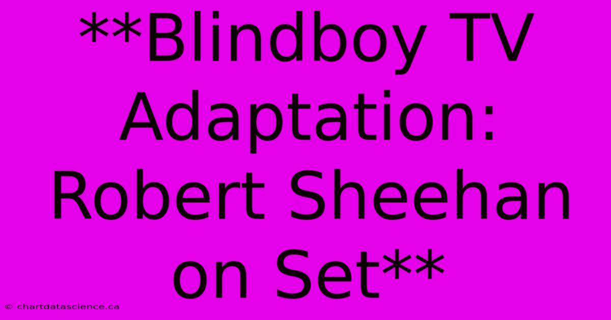 **Blindboy TV Adaptation: Robert Sheehan On Set**