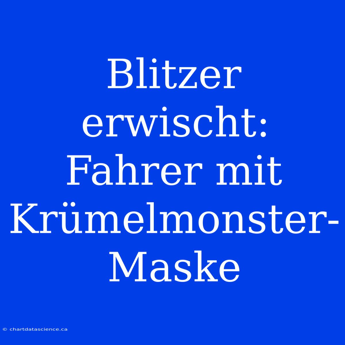 Blitzer Erwischt: Fahrer Mit Krümelmonster-Maske